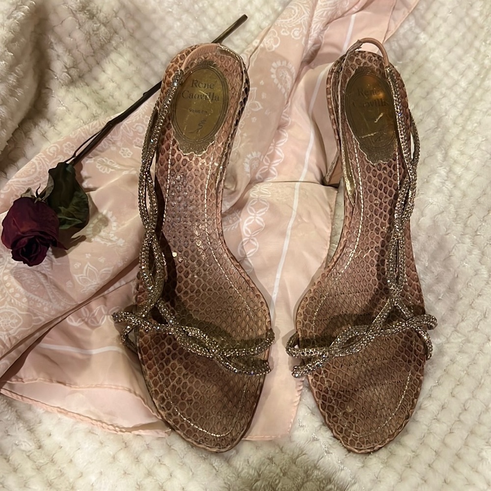 Rene Caovalli crystal Rhinestone heels 👠